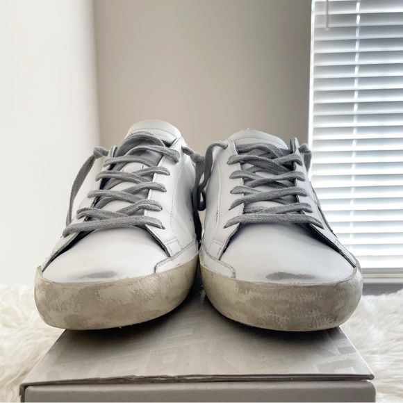 Golden Goose Women's Super-Star with suede star and blue heel tab size 40 - Picture 6 of 14